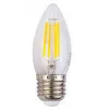 Vintage glödlampor LED E27 C37 4W 400lm, 2700K varmt gulaktigt ljus, 4st