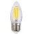 Vintage LED Bulbs E27 C37 4W 400lm 2700K, Warm Yellowish Light, 4 pcs