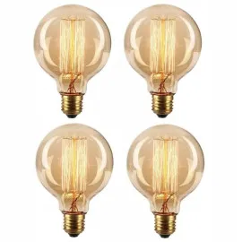 Vintage bulbs, E27 G12040W Edison 4 bulbs