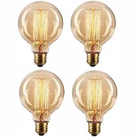 Vintage bulbs, E27 G12040W Edison 4 bulbs