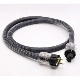Nätkabel 1, 5m 3 x 4mm2 Schuko IEC, för Hi-Fi, skärmad jordad, 230V max 3600W