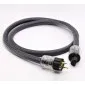 Nätkabel 1, 5m 3 x 4mm2 Schuko IEC, för Hi-Fi, skärmad jordad, 230V max 3600W