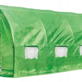 Plastväxthus för året runt utomhusbruk, tunnelväxthus, 2m högt , 12-30kvm, stål, fönster, 1 dörr, BASS