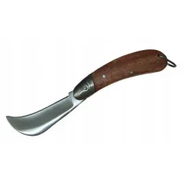 Svampkniv, montörskniv med trähandtag, 20 cm, hopfällbar
