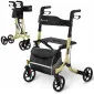 Rollator lättvikt, hopfällbar, bekväm sits, väska, max 136 kg, inom- och utomhusbruk, Uniprodo Harmony