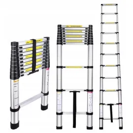 Teleskopstege 290-620 cm, kompakt utfällbart stege, aluminium, max 150 kg, CE