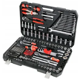 Tool set, Complete, 225 Pieces, Sockets Bits Wrenches, Plastic Case, YATO