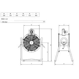 Portabel Cirkulär kanalfläkt, industrifläkt Sodeca HTM, 5750 m³/h, 16.6 m/s, 2780 RPM, IP54, 35.5 cm, Sodeca