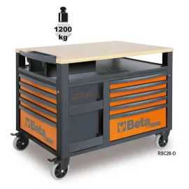 Verktygsvagn 10 Lådor Träskiva 1200 kg Kapacitet, BETA Tools