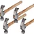 Carpenter's Hammer 4 pcs with Wooden Handle
