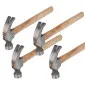 Carpenter's Hammer 4 pcs, Wooden Handle