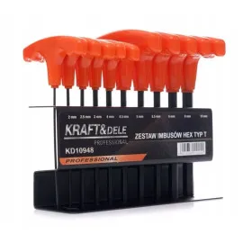 10Pcs T Handle Hexagon Key set. Contents:2.0; 2.5; 3.0; 4.0; 4.5; 5.0; 5.5; 6.0; 8 .0; 10.0; with Metal Stand. Keys Blackened