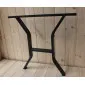 Stålben till bord, 2st svarta pulverlackade massiva, höjd 66 cm, max bred 71 cm