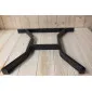 Stålben till bord, 2st svarta pulverlackade massiva, höjd 66 cm, max bred 71 cm