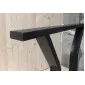 Stålben till bord, 2st svarta pulverlackade massiva, höjd 66 cm, max bred 71 cm