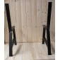 Stålben till parkbänk, sittbänk, 2st svarta pulverlackade massiva, sitthöjd 44 cm, totalhöjd 85 cm