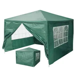 Paviljong 3 x 3m, 4 väggar med plastfönster (tält, trädgårdstält, partytält), olika färger