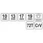 Socket Wrench with Lock 10-13-17-19 mm 72T, YATO
