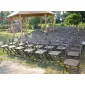 Folding natural wood garden chair, 180 kg