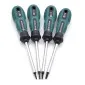 Triangle Screwdrivers, set of 4 screwdrivers with triangular-shaped tips, magnetic.