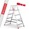 Step Stool 102 cm, Folding Mini Ladder, Aluminium, Max 125 kg, BAULICH