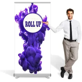 RollUp 85 x 200 cm, bildkasset, väska, eget tryck på, eko-vänligt 1440dpi