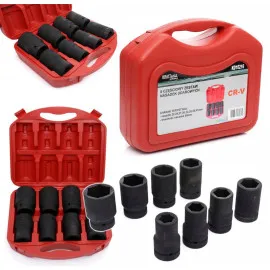 Deep Impact Socket set 8 pcs 3/4 , 22-41 mm, Crv-Mo, Proline