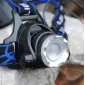 Pannlampa LED 800lm 300m Räckvidd Zoom 3 Lägen Vattentålig Aluminium 90° Vinkel (inkl. 2 laddbara batterier)