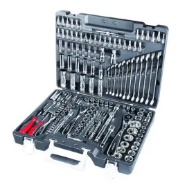 Metric Socket Wrench set 217 pcs, 1/4, 3/8, 1/2, 3.5-32 mm, Long and Short Sockets, with U-Ring Wrenches, CRV, Proline