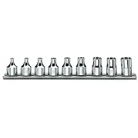 Socket set TORX E4-E16, 9 Pieces, 26 mm High Chrome, BETA