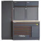 Garageinredning Komplett set med Perforerade Paneler, 7 Lådor & Träbänk, C45PRO