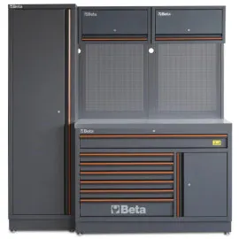 Verkstadsinredning 7 Lådor, Perforerade Paneler, Rostfri MDF, C45PRO