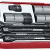 Torque Socket Set 1/2", Torque Sticks 90-140 Nm, Wheel Nut Sockets 17-19-21 mm, 8 Pieces, Teng Tools