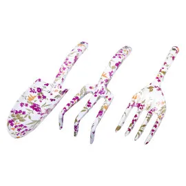 Blomspade och gaflar, set med 3st, Aluminium, Blommönster, Proline