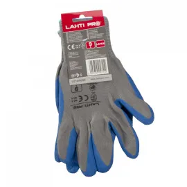 Gloves Latex Blue-Grey L210409P, Card, 9 , CE, LAHTI