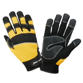 Handskar för mekaniker, st. 9, svart-gula, spandex, PVC, CE, EN 420, LAHTI PRO L2808
