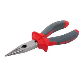 Flat Nose Pliers 200 mm with Side Cutter, Textured Grip, Rounded Jaw, Proline