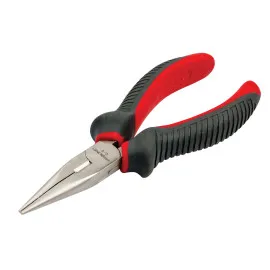 Flat Nose Pliers 200 mm with Side Cutter, Textured Grip, Rounded Jaw, Proline