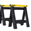 Height & Width Adjustable Polypropylene Sawhorses, Set of 2 pcs, Stanley