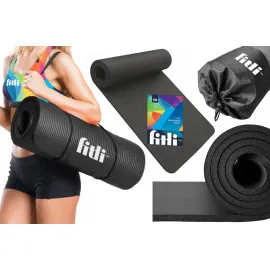 Yogamatta, träningsmatta, skummatta 180 x 61 cm, 1 cm tjock, olika färger, NBR Fitli
