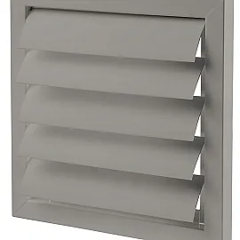 Ventilation Grille Exterior Gravity Louvre 550x550mm PVC Grey, Vents-Group