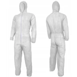 10 pcs Disposable Painters Protective Coverall with Hood, White
