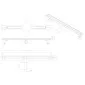 Floor drain, linear drain 60 cm with swivel drain pipe and high flow rate, Prina