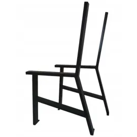 Stålben till parkbänk, sittbänk, 2st svarta pulverlackade, sitthöjd 41 cm, sittdjup 36 cm, totalhöjd 80 cm