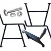 Stålben till Parkbänk, Sittbänk med Skruvar, 2 st Svarta Pulverlackade, Sitthöjd 41 cm