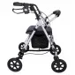 Lightweight rollator, seat, bag, max 120 kg, indoor and outdoor use, silver, Homcom
