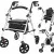 Lightweight rollator, seat, bag, max 120 kg, indoor and outdoor use, silver, Homcom