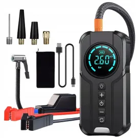 Kraftfull Booster Powerbank Starthjälp och Luftpump 2-i-1, 1000 A, 8400mAh