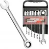 Ratchet Wrench / Flat Spanner set, 10-19 mm, T72, YATO