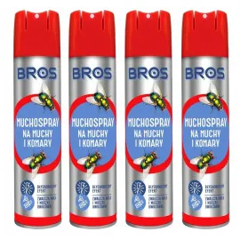 Flugspray, insektsspray, 4-pack, effektiv aerozol mot flygande insekter, BROS